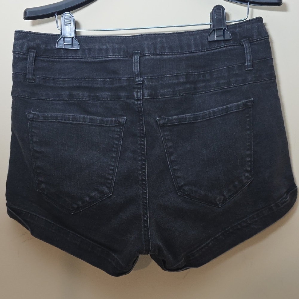Refuge Black Wash High Waist Jean Shorts - Picture 7 of 8